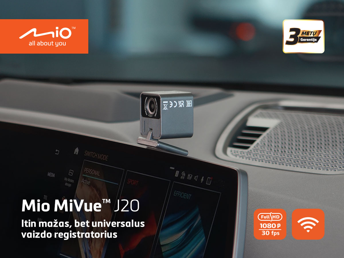 Mio Lietuva Facebook ad: Vaizdo registratorius Mio MiVue J20 I Full HD I Wi-Fi I…