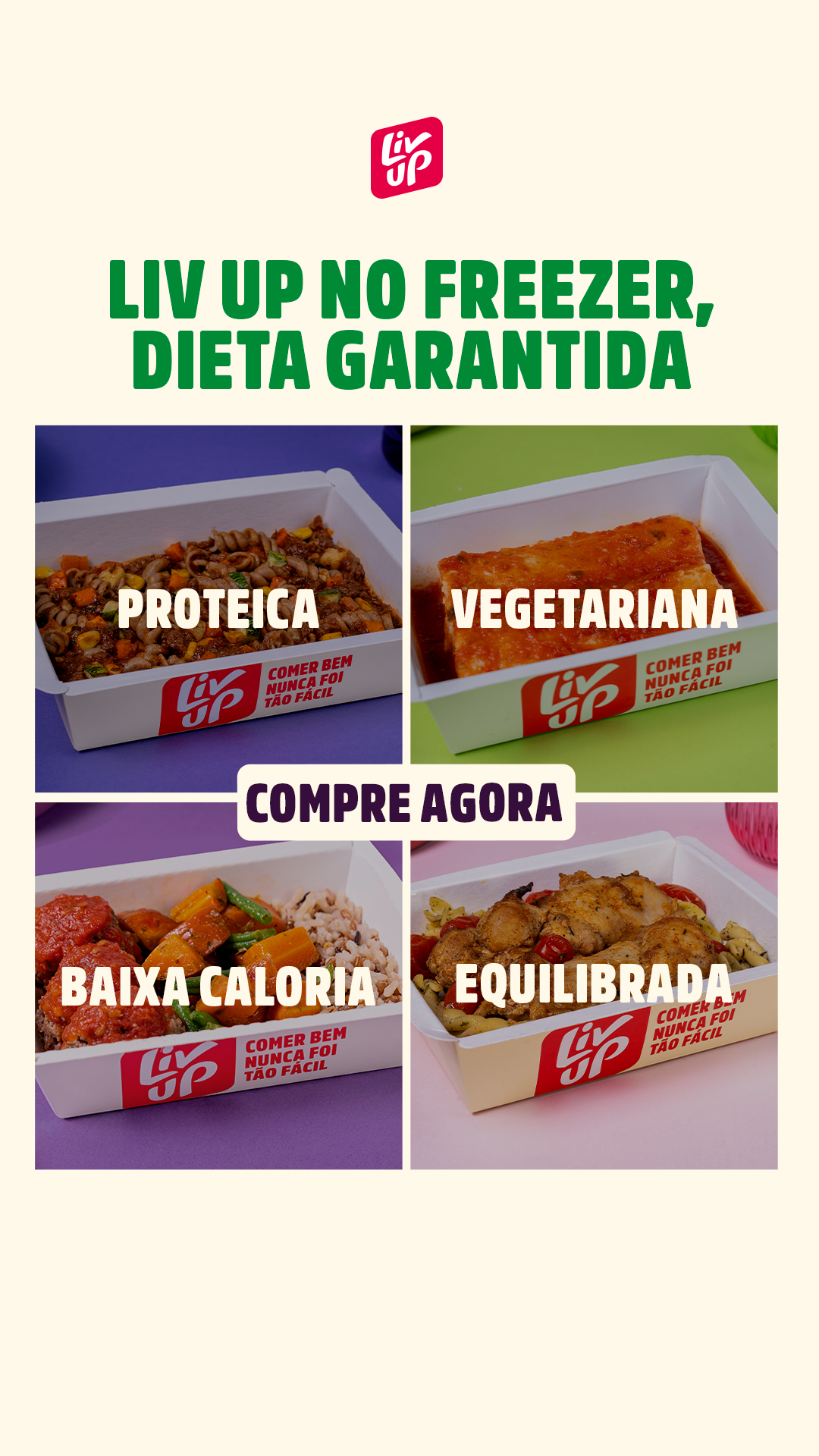 Liv Up Facebook ad: Kits de 20 marmitas com desconto!