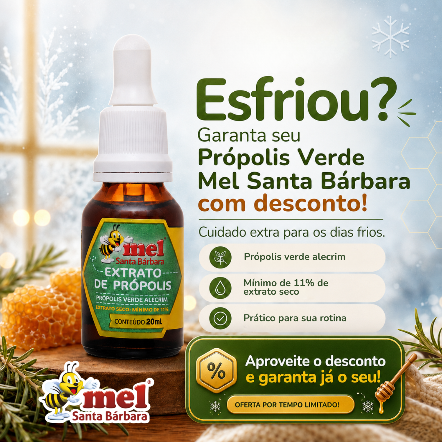 Mel Santa Bárbara Facebook ad: Própolis Verde