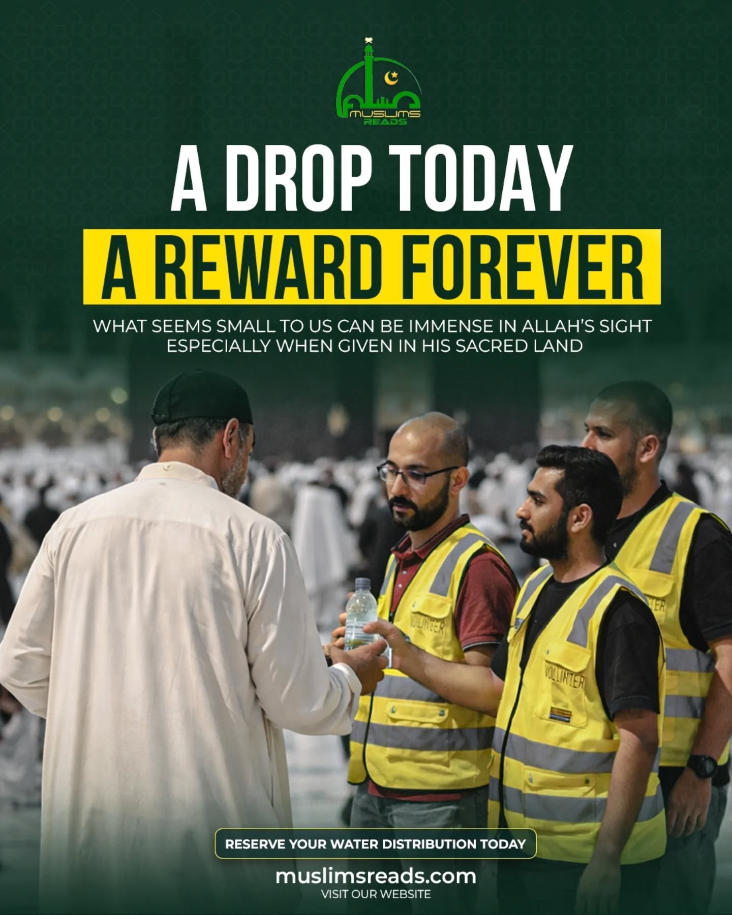 Muslim Reads Facebook ad: Gift Water Bottles in Masjid Al-Haram, Makkah