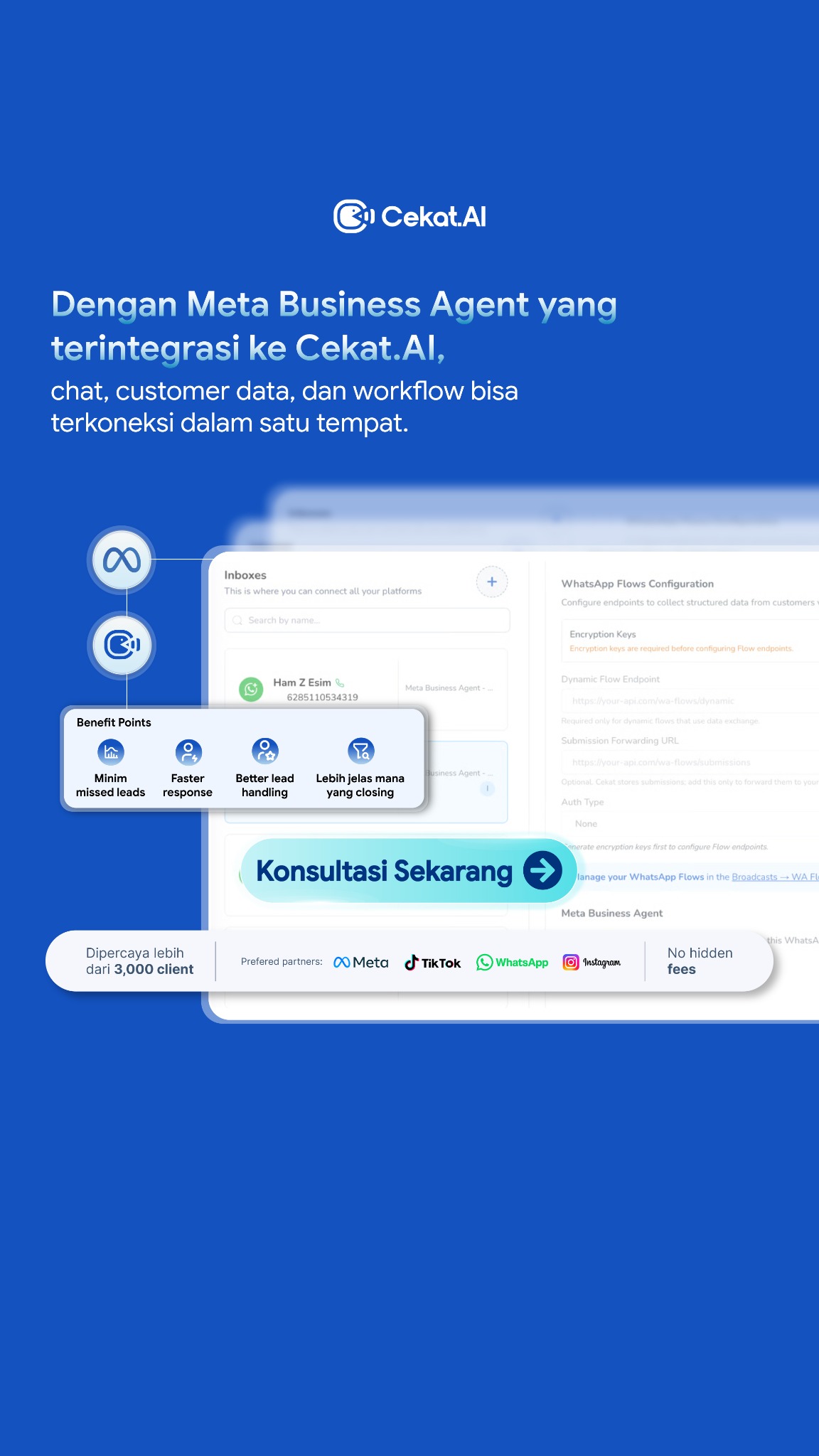 Cekat.AI Facebook ad: Satu Chat. Satu Data. Satu Workflow.