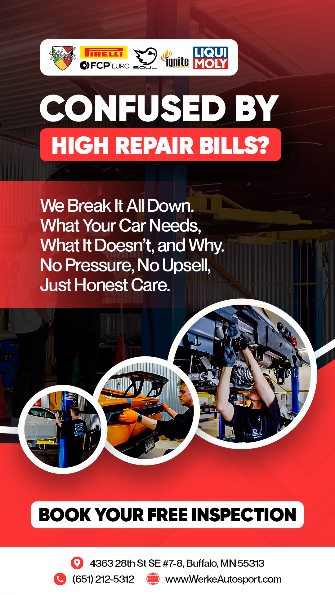 Werke Autosport Facebook ad from Oct 29, 2025