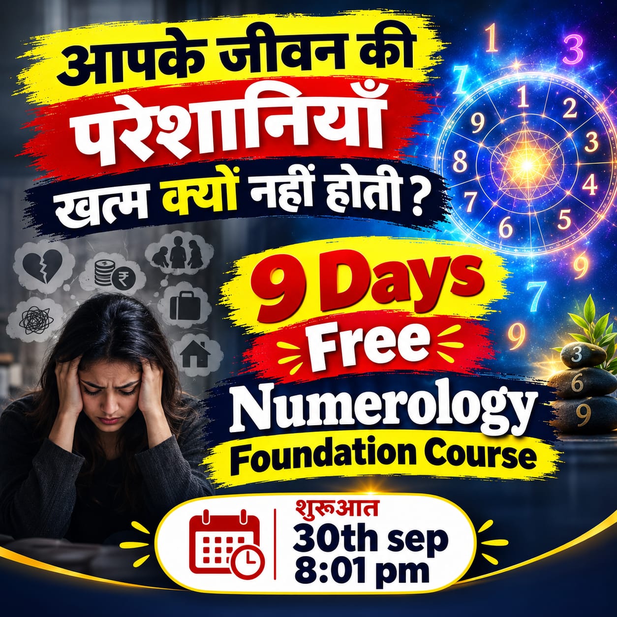 Digi Destiny Occult Academy Facebook ad: Join Our FREE 9 Days NUMEROLOGY Foundation Course Now!