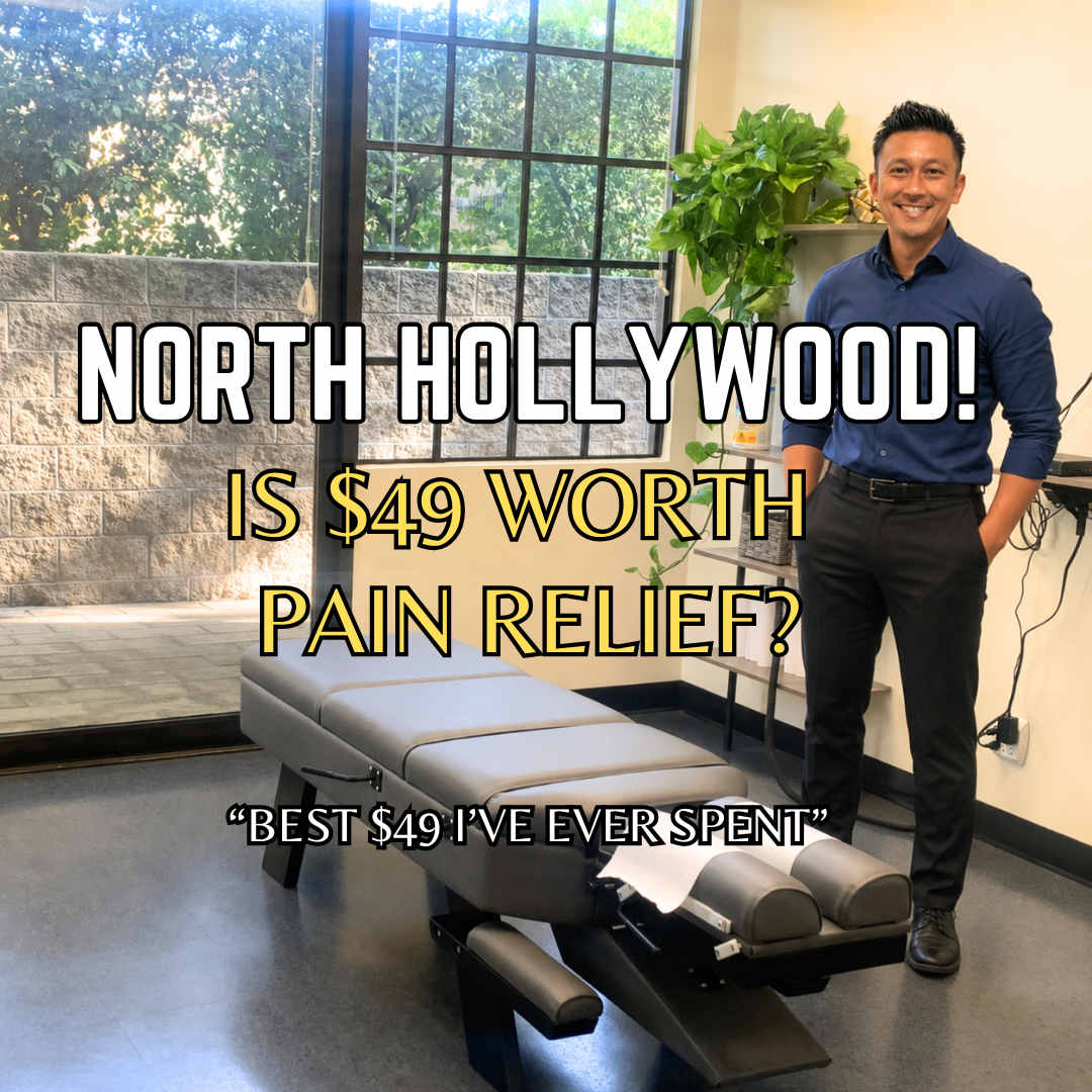 Austria Chiropractic Facebook ad: $49 CHIROPRACTIC SPECIAL IN NORTH HOLLYWOOD