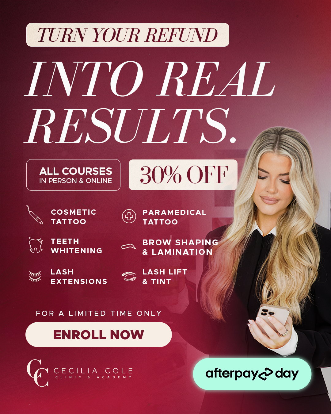 Cecilia Cole Clinic & Academy Facebook ad