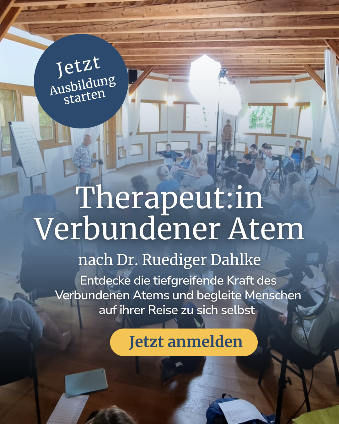 Dr. Ruediger Dahlke Facebook ad: Die große Ausbildung Therapeut:in Verbundener Atem nach…