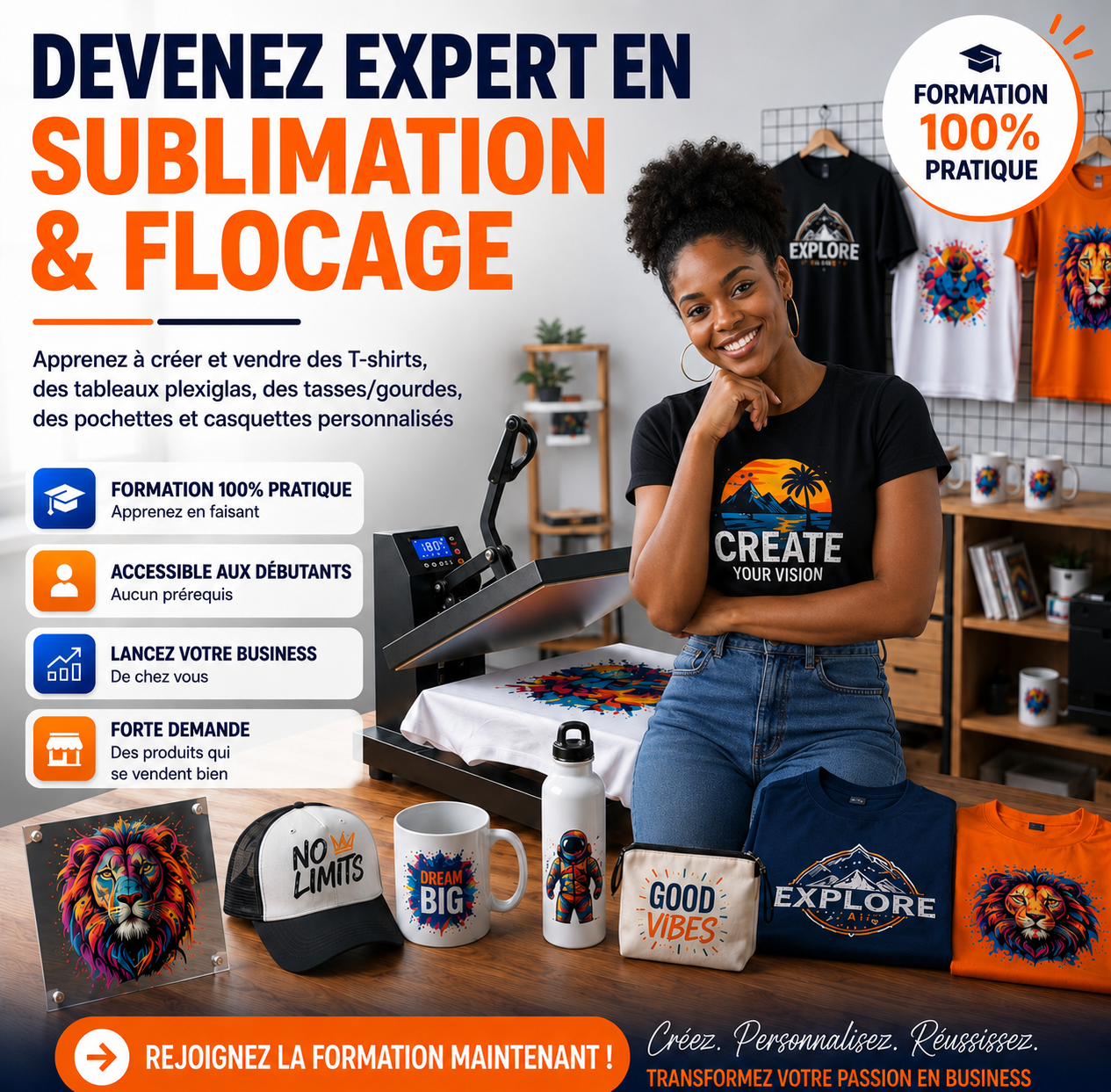 Bloc Digital Facebook ad: La Formation Ultime en Sublimation et Flocage: Créez…