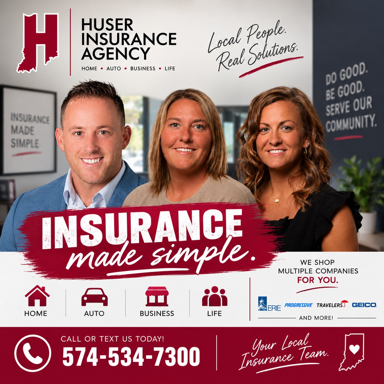 Huser Insurance Agency LLC Facebook ad: Think you're paying too much for insurance?