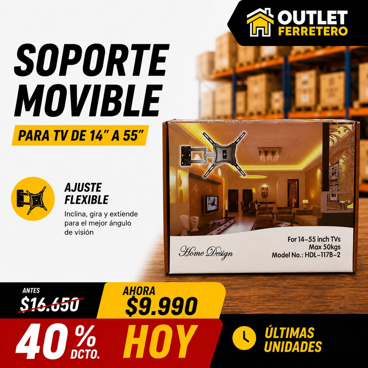 Outlet Ferretero Facebook ad: Compra fácil, rápido y seguro por Mercado Libre.