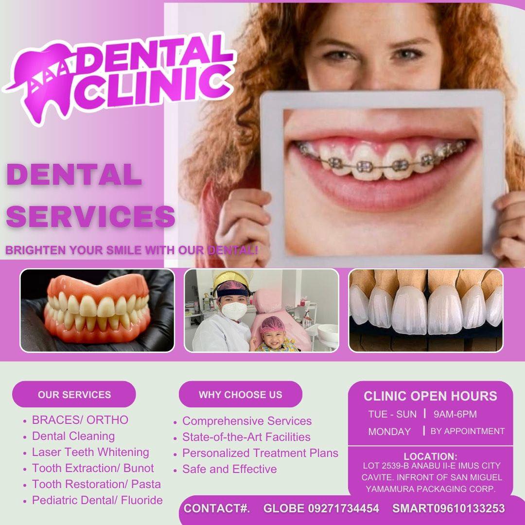 AAA IMUS Dental Clinic Facebook ad: WE ARE OPEN Our team is committed to…