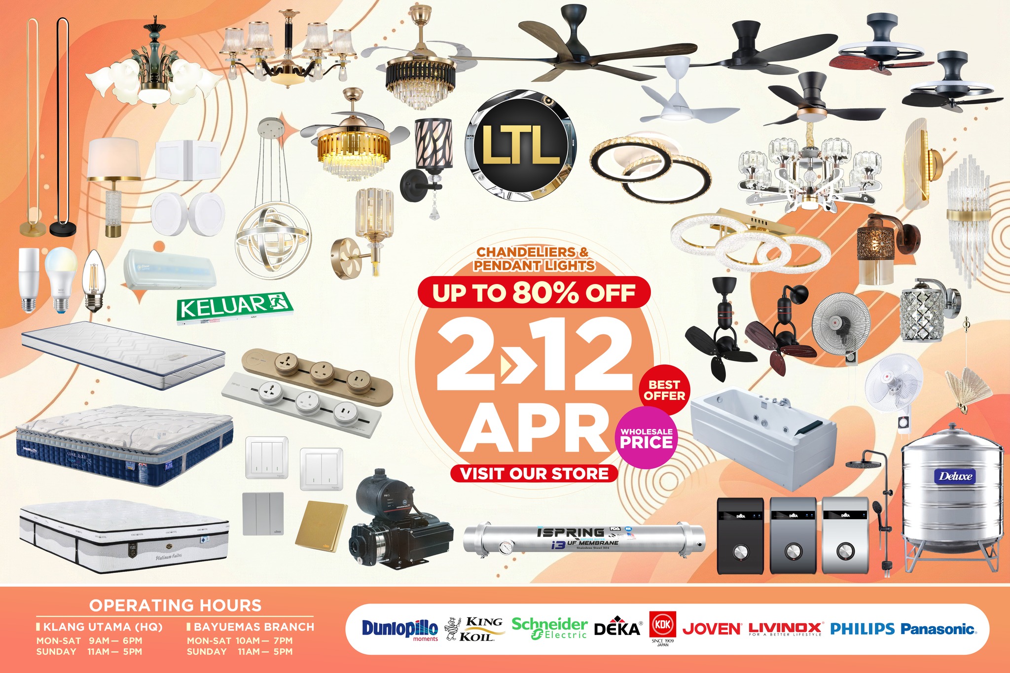 LTL Global Sdn Bhd-One Stop Specialize In Bath,Kitchen,Lighting & Mattress Facebook ad: 𝐋𝐈𝐆𝐇𝐓𝐈𝐍𝐆 𝐁𝐀𝐓𝐇 𝐊𝐈𝐓𝐂𝐇𝐄𝐍 𝐌𝐀𝐓𝐓𝐑𝐄𝐒𝐒