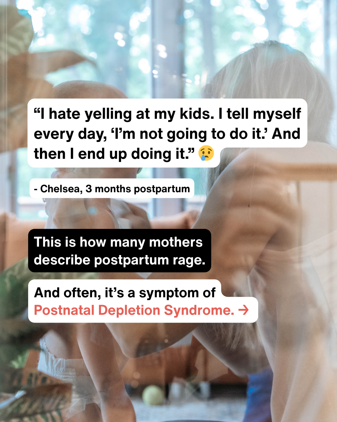 Postpartum Care USA Facebook ad: 12 months postpartum and still waiting to bounce…