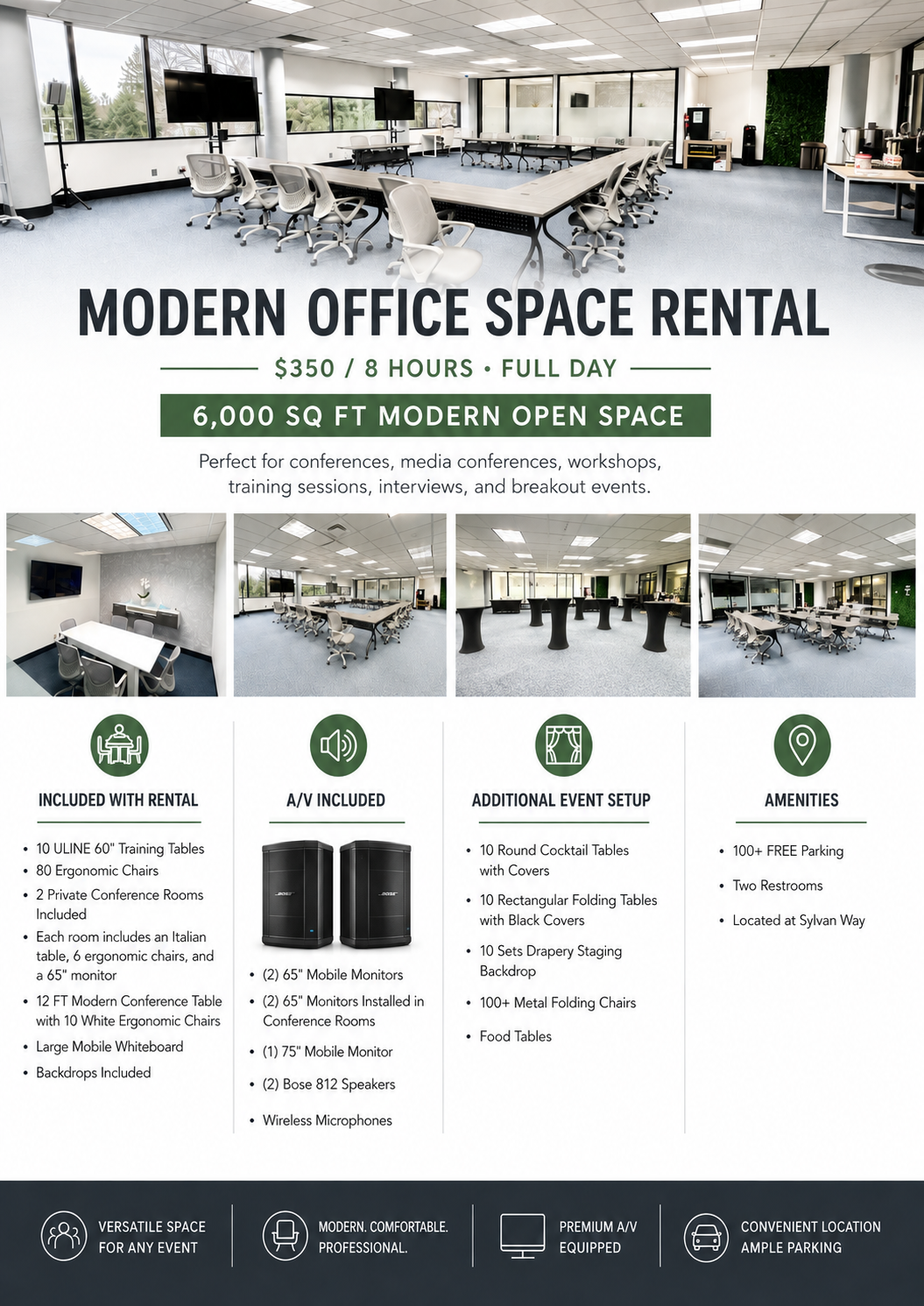Photonatix Photo Booth Facebook ad: Modern OfficeSpace Rental