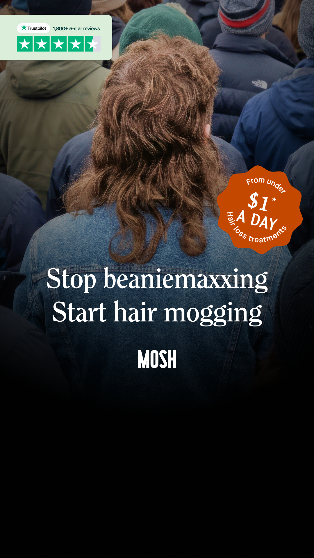 Mosh Facebook ad: Personalised Hair Loss Treatments