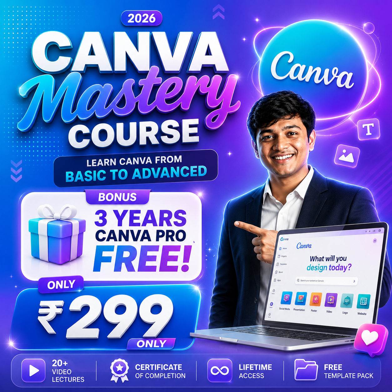 Course Wallah Facebook ad: Learn Canva From Basic to Advanced