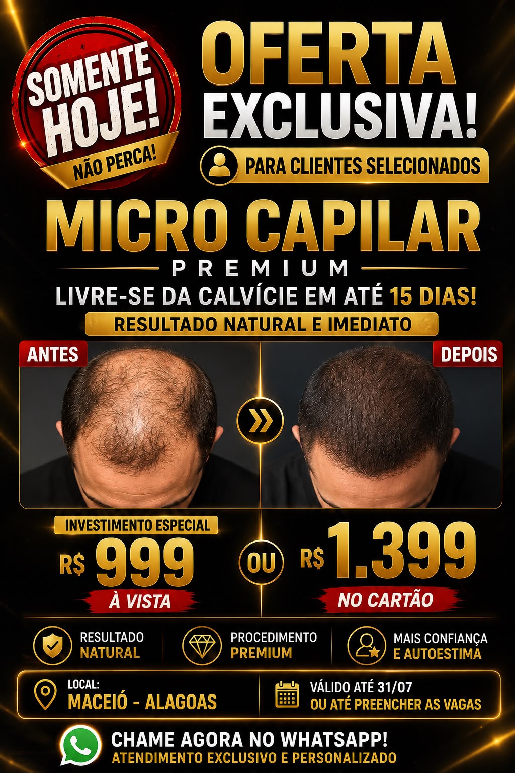 Rafaela Moura Micro Scalp Clinic Facebook ad: Converse conosco