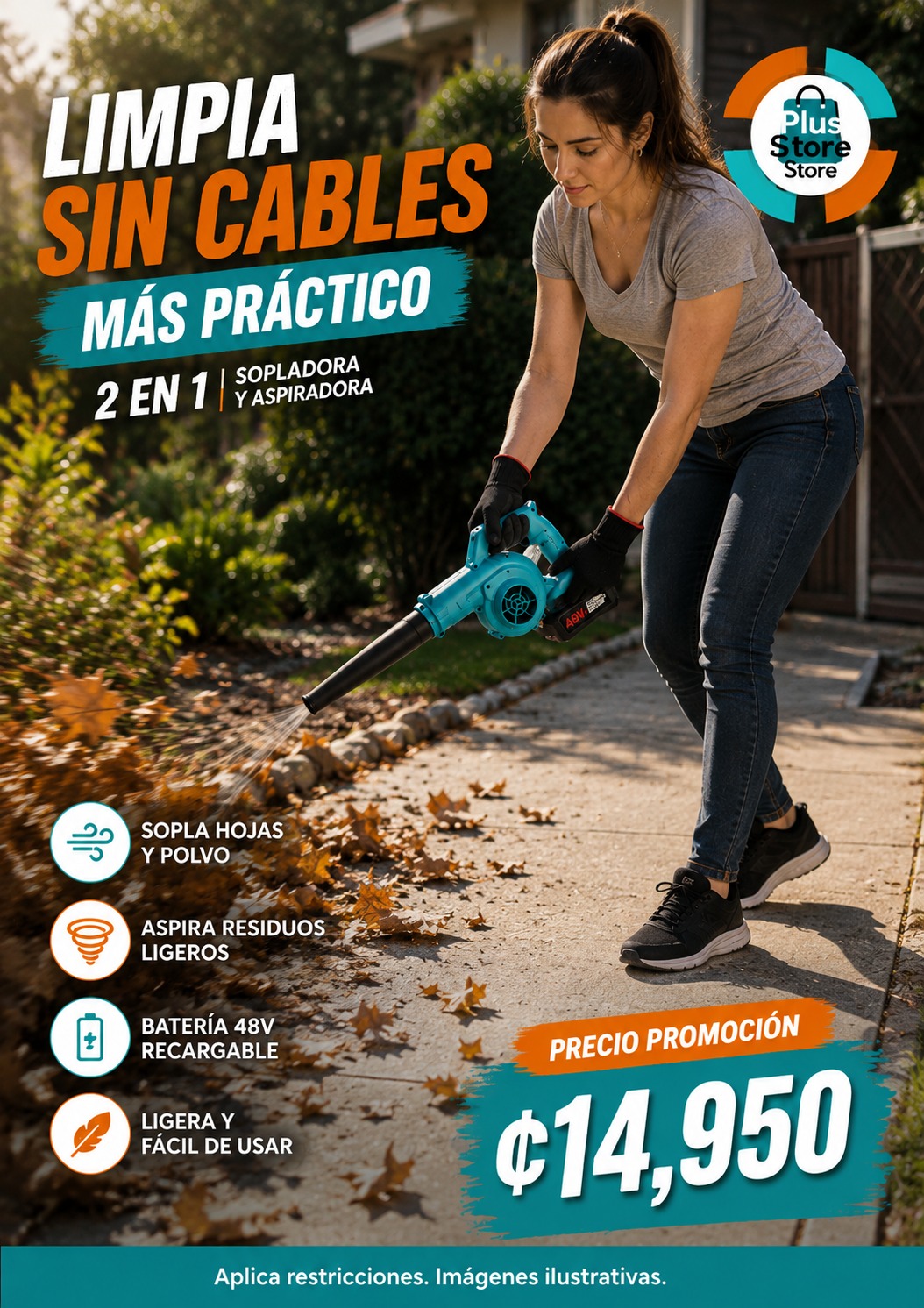 Plus Store Facebook ad: Sopladora 2 en 1 desde ₡14,950