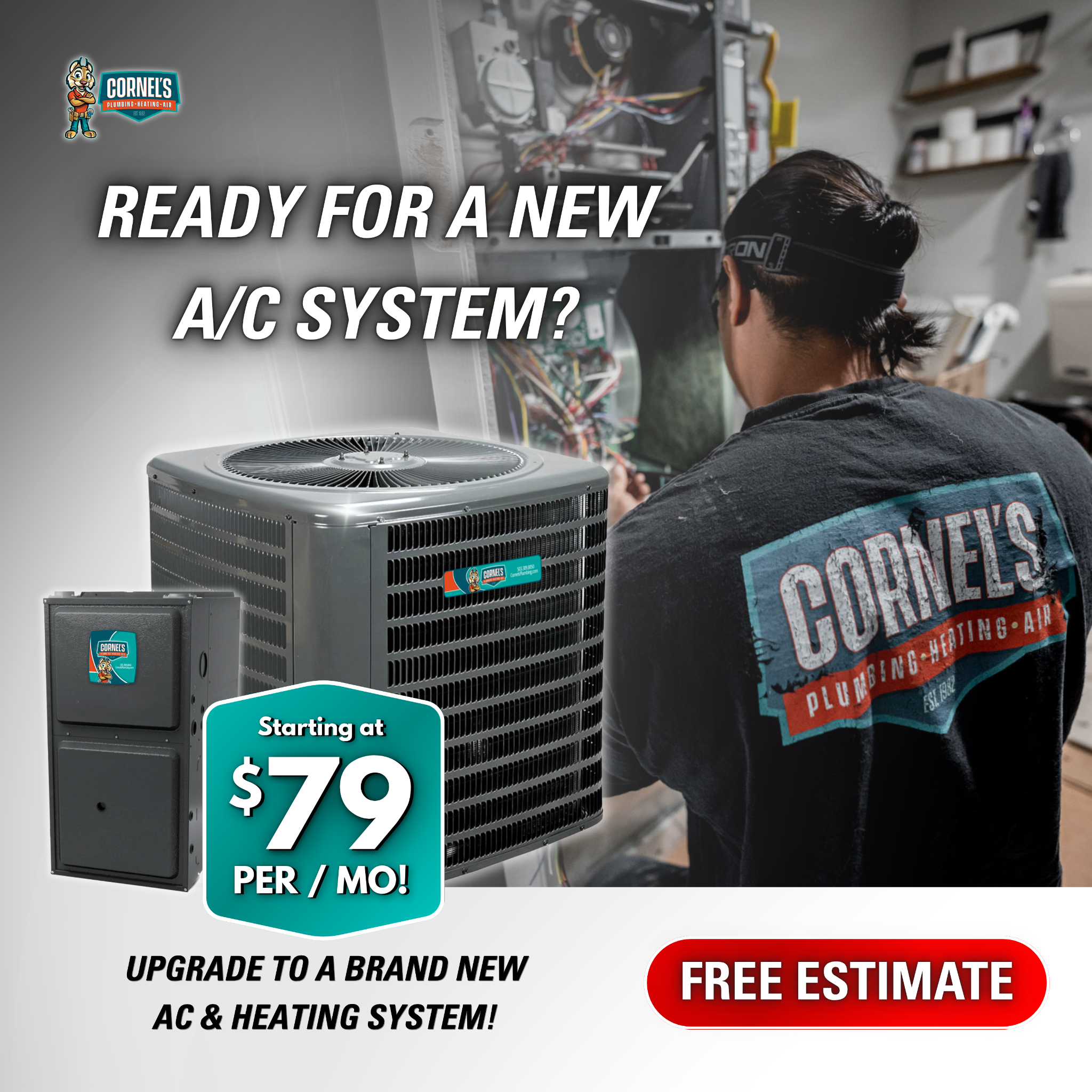 Cornel’s Plumbing, Heating & Air Conditioning Facebook ad
