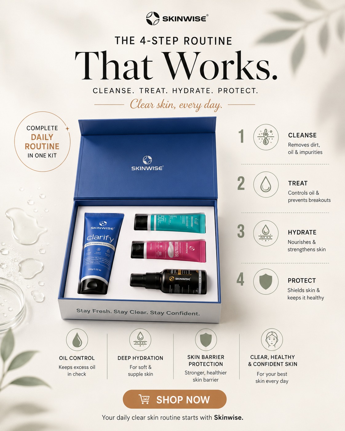 Skinwise Facebook ad: Still using random skincare products?