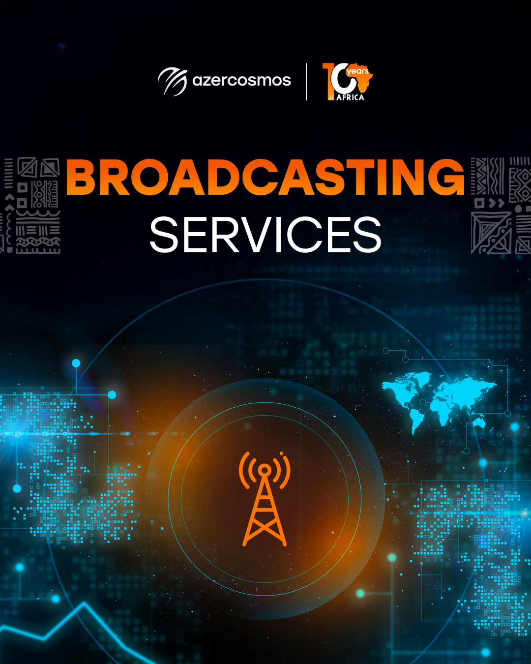 Azercosmos Facebook ad: At Azercosmos, we provide reliable satellite broadcasting…