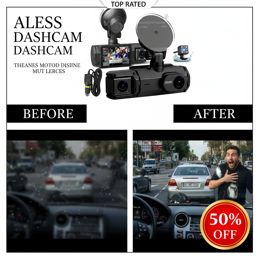 Kikishop Facebook ad: Triple-Lens Dash Camera