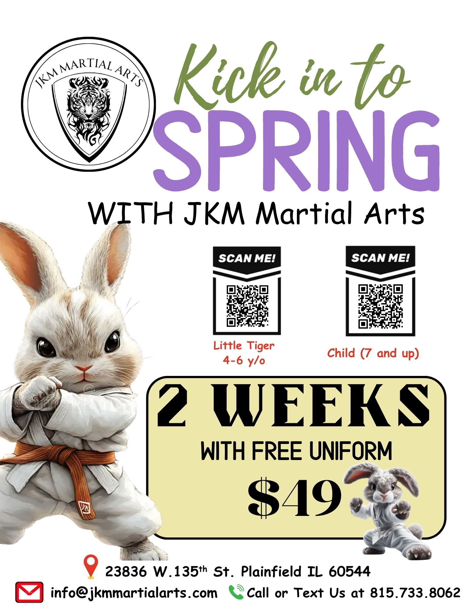 JKM Martial Arts Facebook ad: Traditional Taekwondo martial arts school.