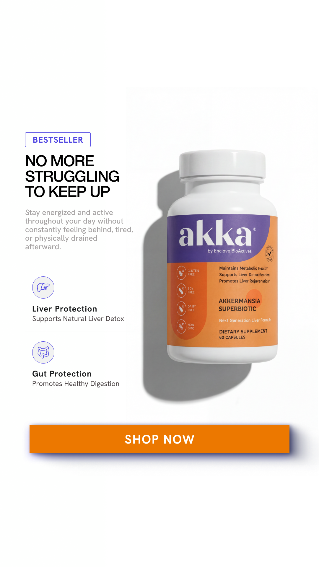 Try Akka Superbiotics Facebook ad: Save 45% + Free Shipping Today