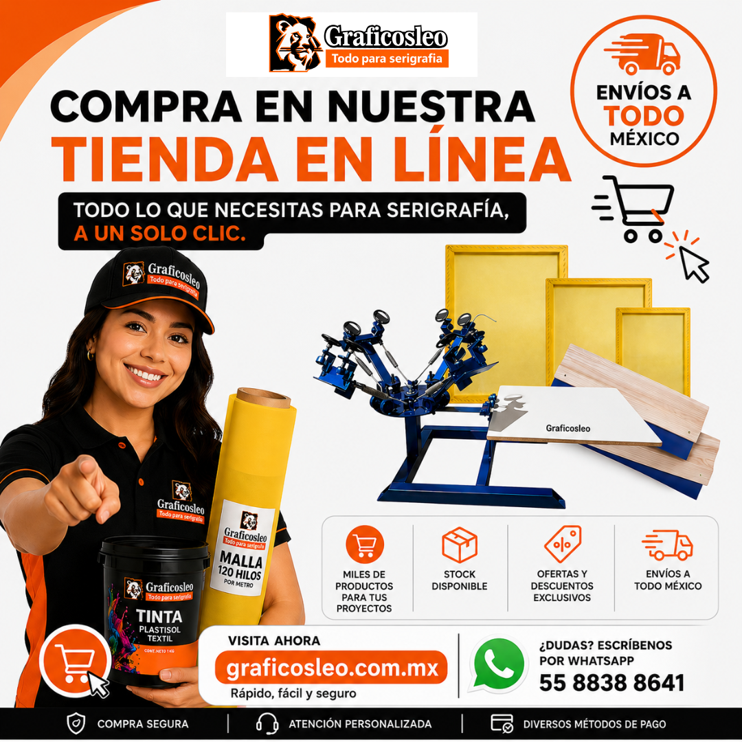 Graficosleo Facebook ad: Todo para serigrafía en un solo lugar.