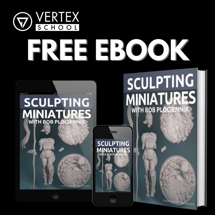 Vertex Facebook ad: Free Sculpting Miniatures Ebook