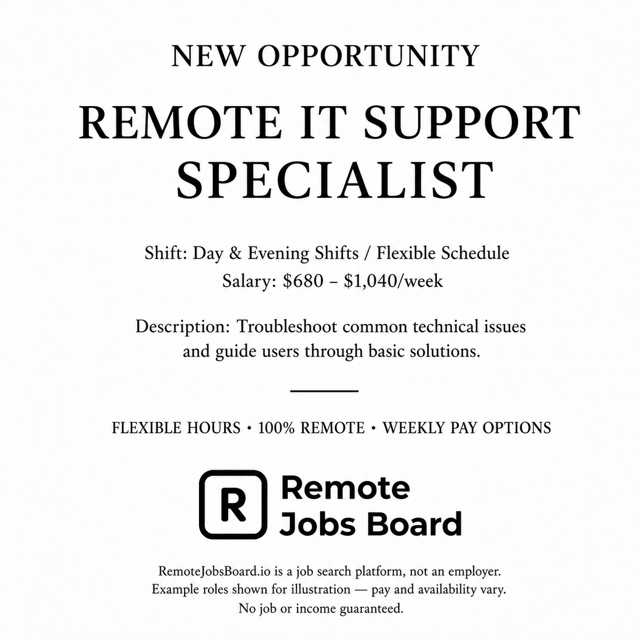 Remote Jobs Board - Work From Anywhere Facebook ad