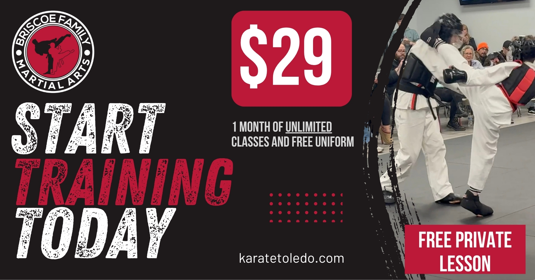 Briscoe Family Martial Arts Facebook ad from Apr 7, 2026