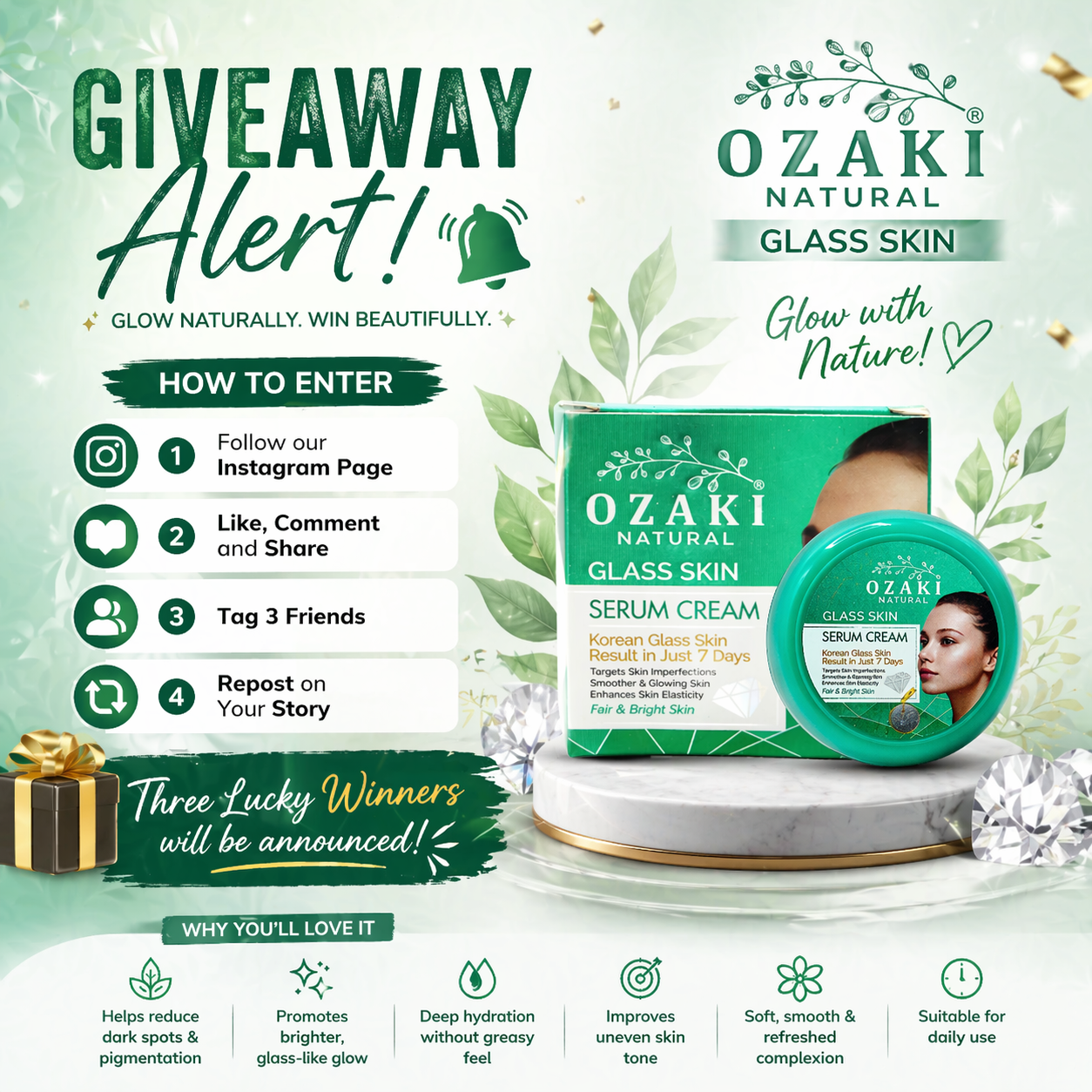 Ozaki Natural Facebook ad: GIVEAWAY ALERT!