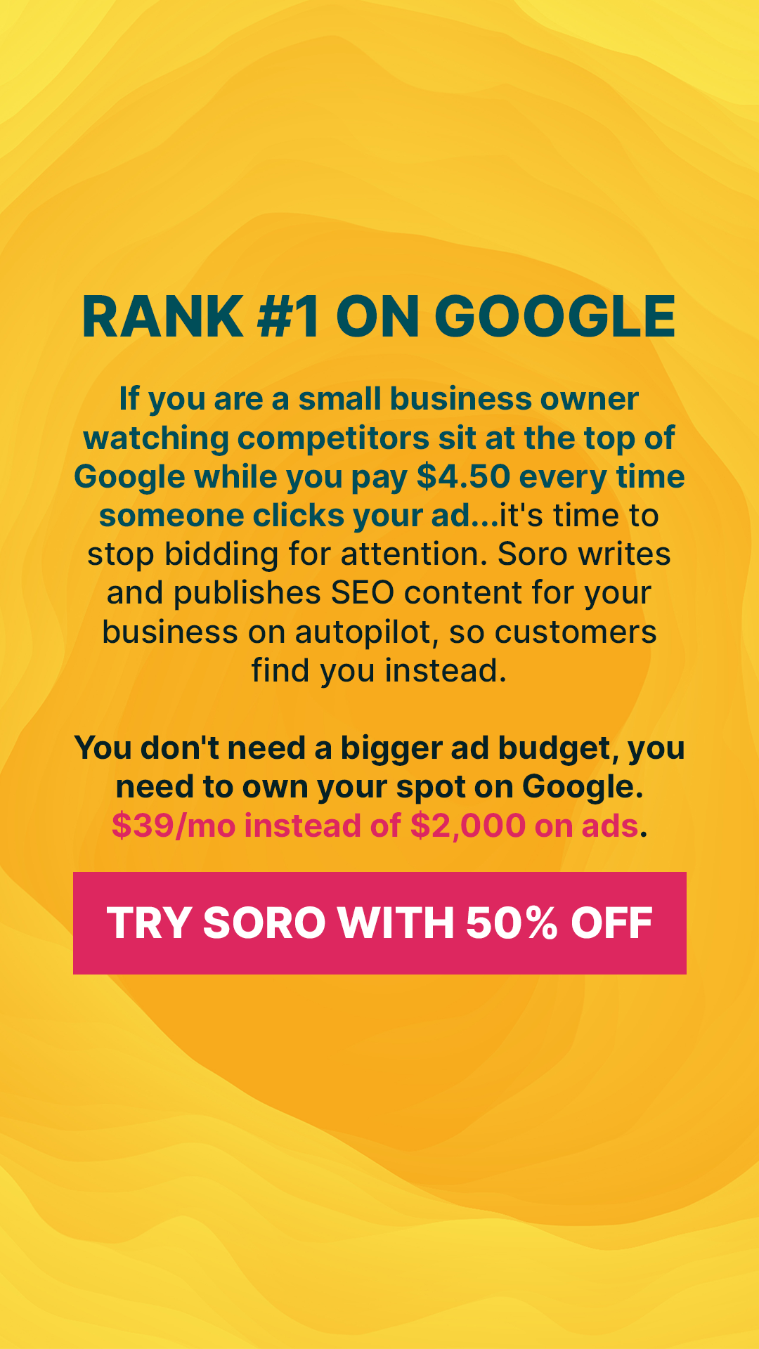 Soro SEO Facebook ad