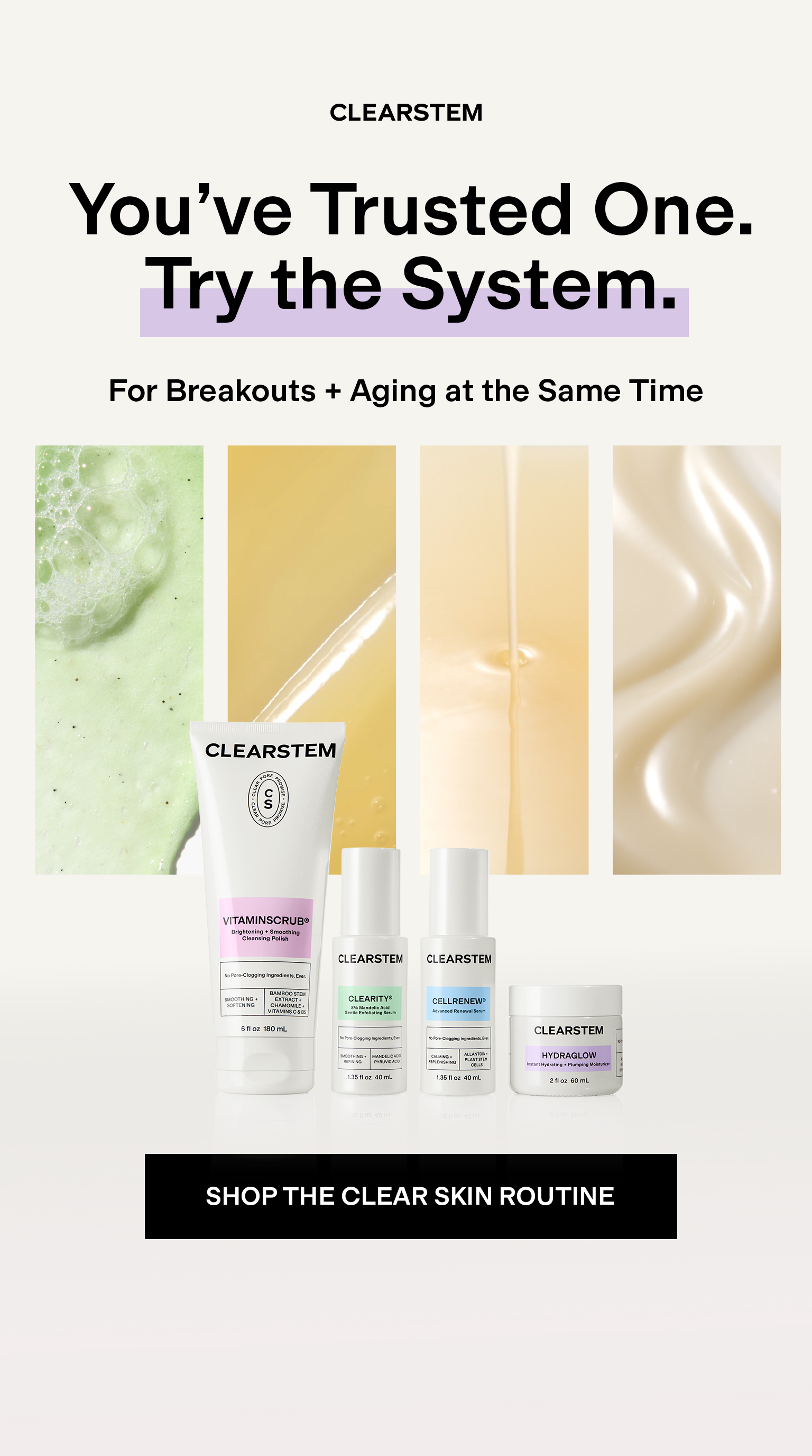 CLEARSTEM Skincare Facebook ad