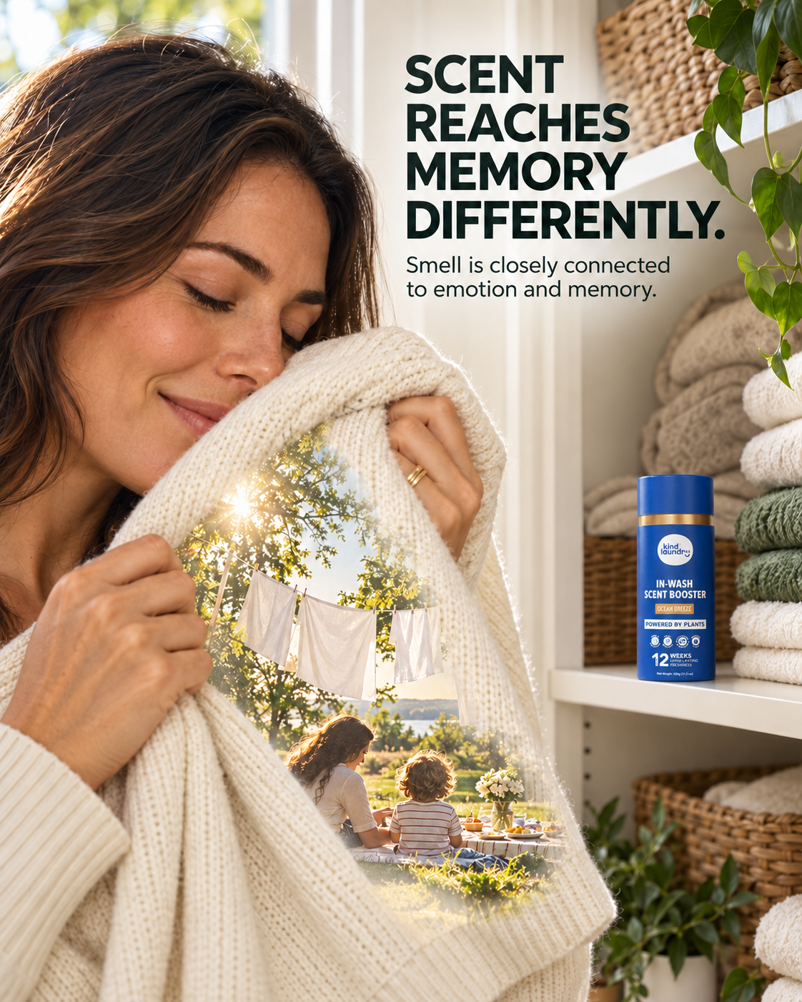 Kind Laundry Facebook ad: Plant-Derived Scent That Lives in the Fabric, Not the Air