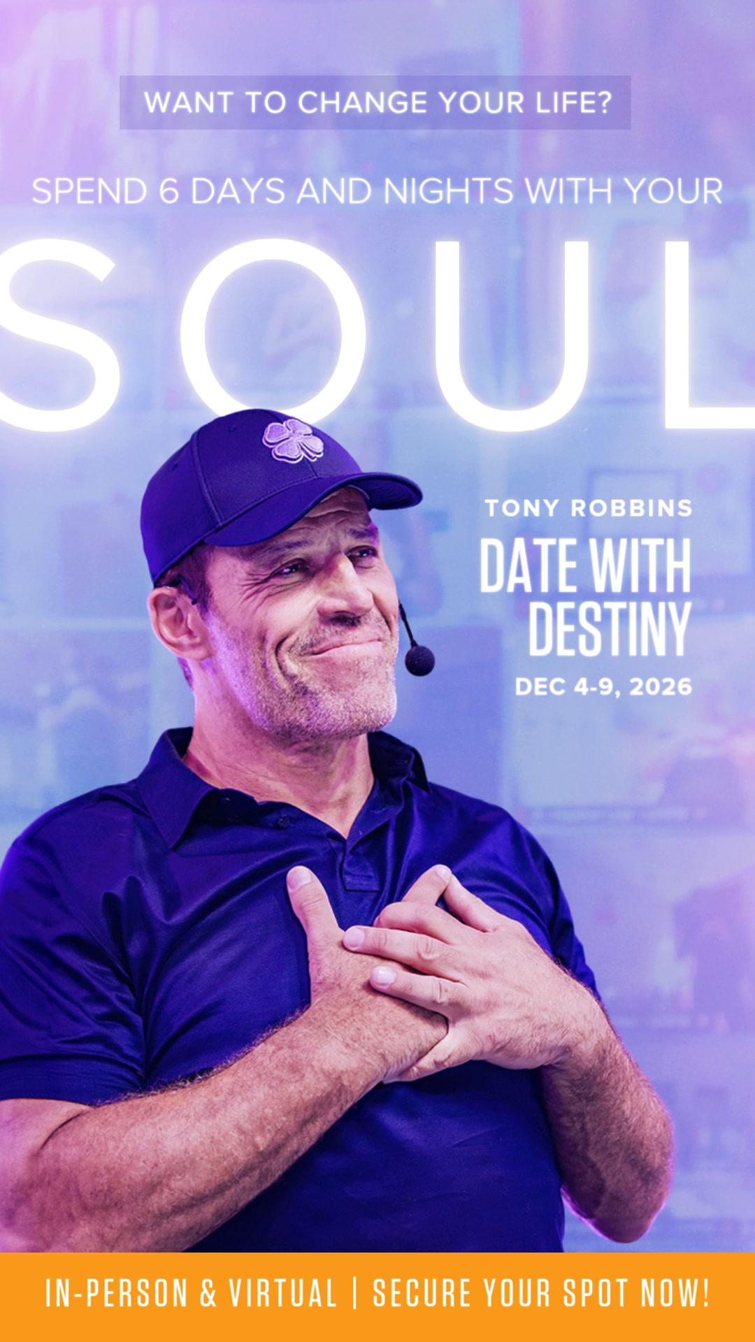 Tony Robbins Facebook ad: Total Life Transformation Starts Here