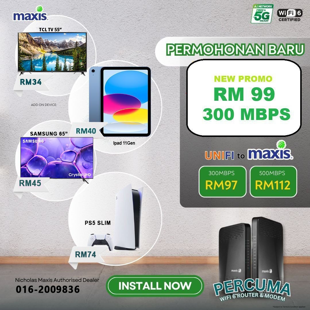 Unifi Maxis Astro Internet Authorised Dealer Facebook ad: Chat with us