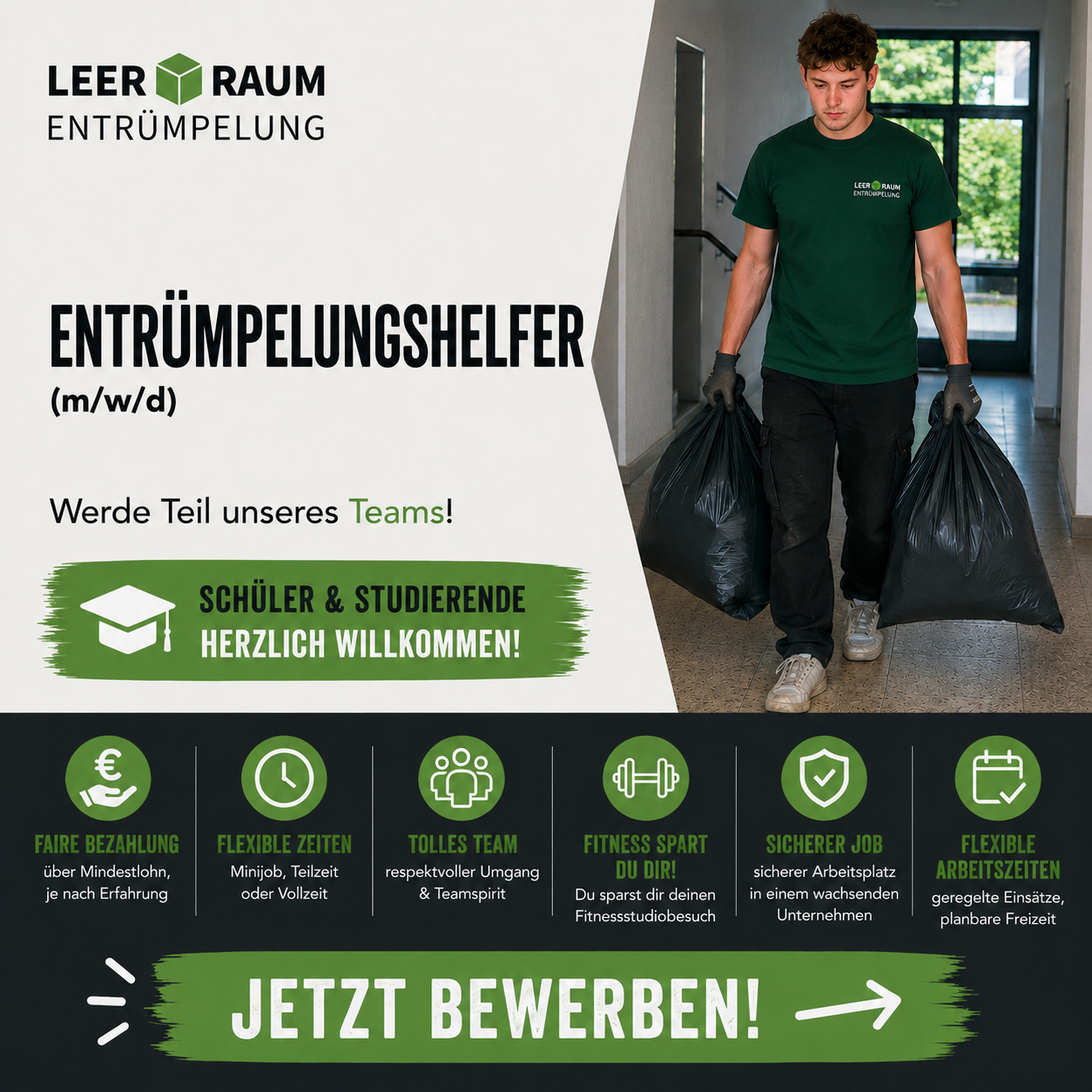 JobAdvertiser Facebook ad: Entrümpelungshelfer (m/w/d) in Limburg gesucht!