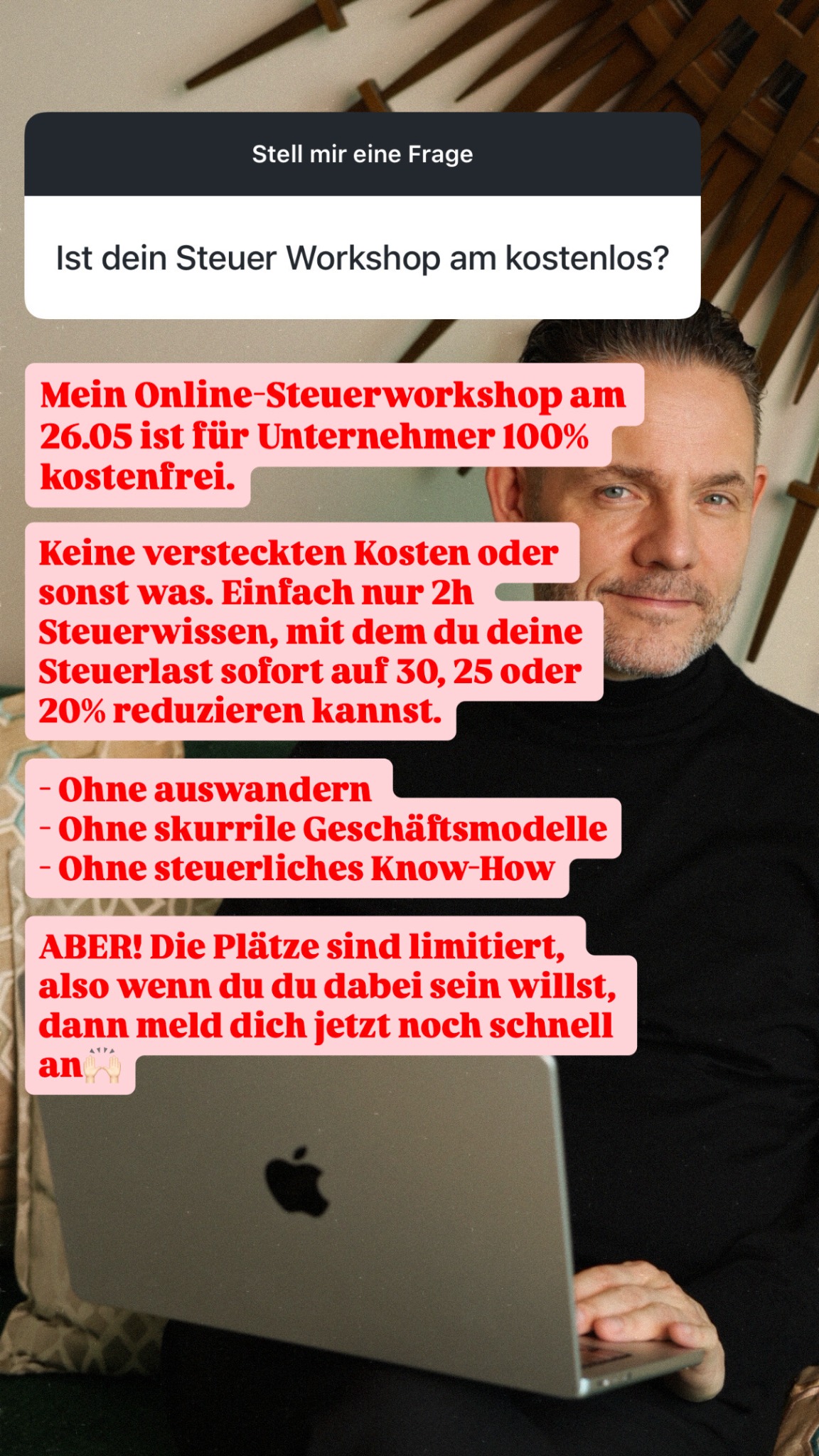 Burkhard Küpper Facebook ad: Jetzt kostenlos anmelden und Steuern sparen!