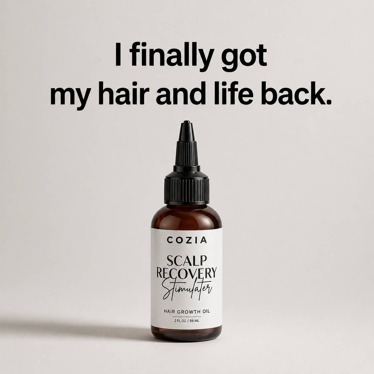 Cozia Facebook ad: The only thing that brought back my healthiest hair.