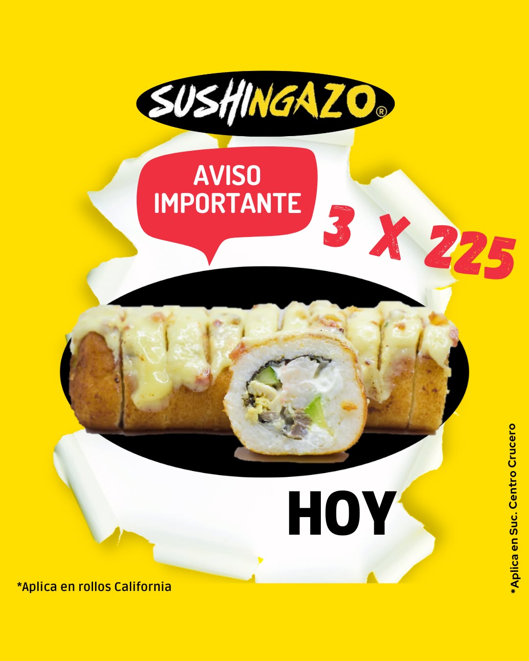 Sushingazo Facebook ad: Sushingazo Centro Crucero