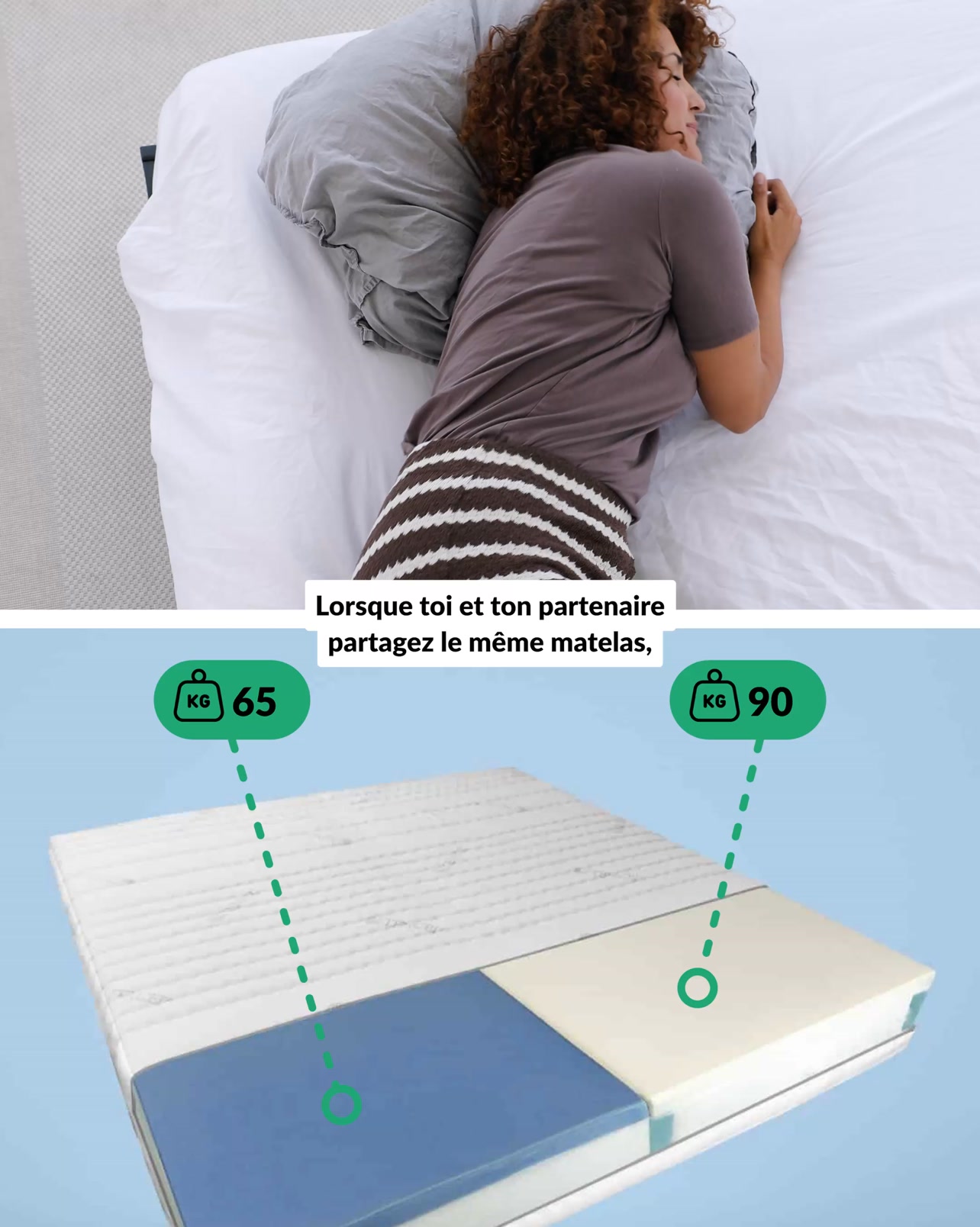 AMQ Sleep Facebook ad: Pour des nuits de rêve à deux