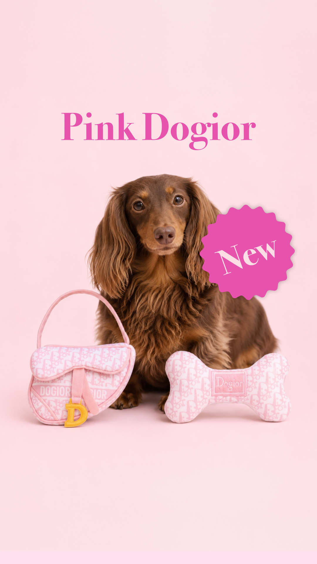 Haute Diggity Dog Facebook ad: New: The Pink Dogior Drop