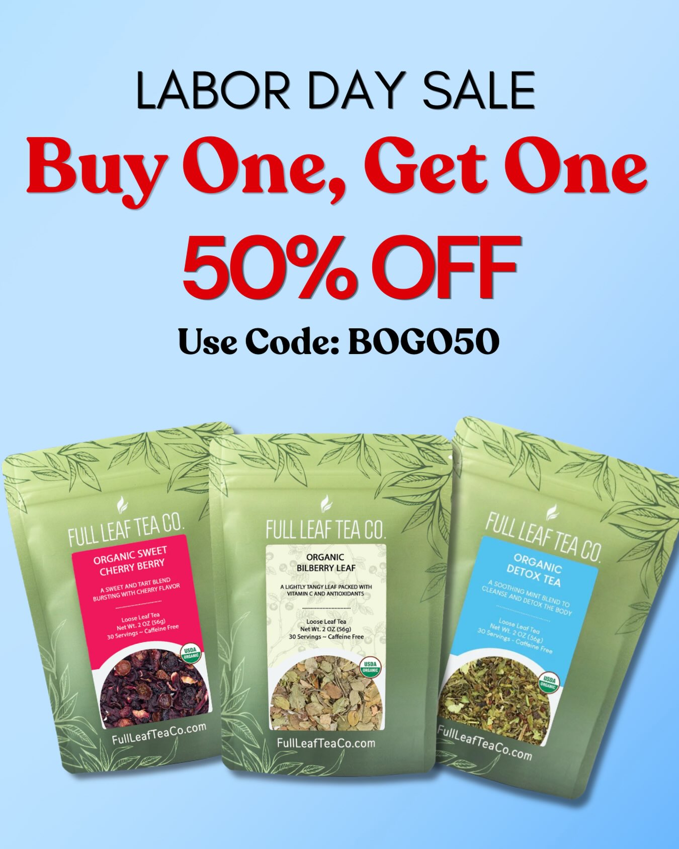 Full Leaf Tea Company Facebook ad