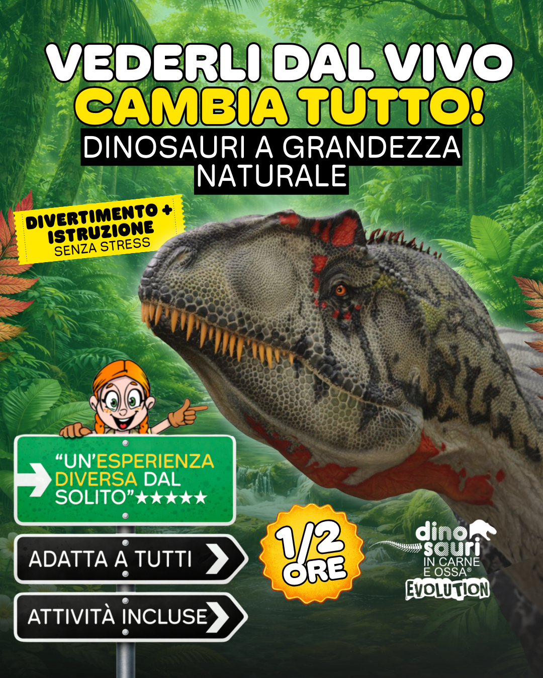 Dinosauri in Carne e Ossa Evolution San Lazzaro di Savena Facebook ad: 𝗗𝗶𝗻𝗼𝘀𝗮𝘂𝗿𝗶 𝗮 𝗴𝗿𝗮𝗻𝗱𝗲𝘇𝘇𝗮 𝗿𝗲𝗮𝗹𝗲 𝗮…