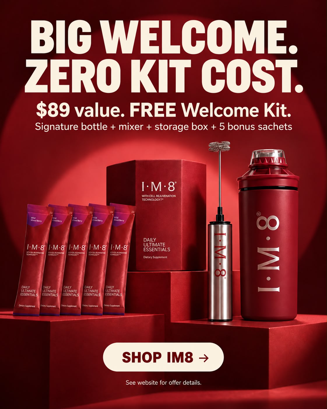 The Dodo Facebook ad: Free IM8 Welcome Kit With Subscription