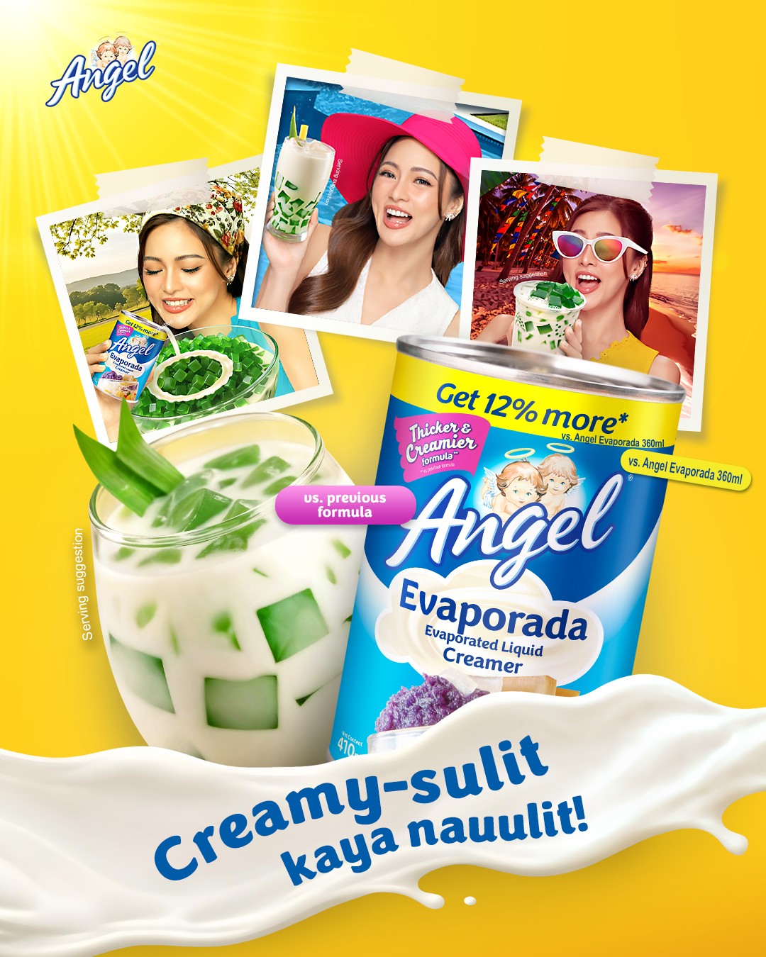 I love Angel Milk Facebook ad: Ang Angel Evaporada 410mL ang perfect na ka-partner…