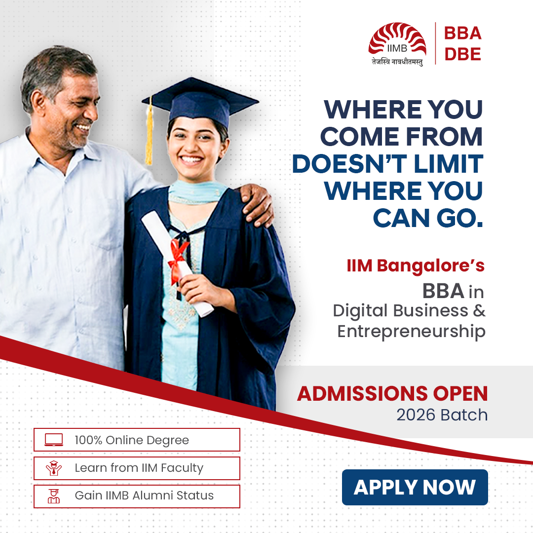 IIM Bangalore - BBA in Digital Business & Entrepreneurship Facebook ad