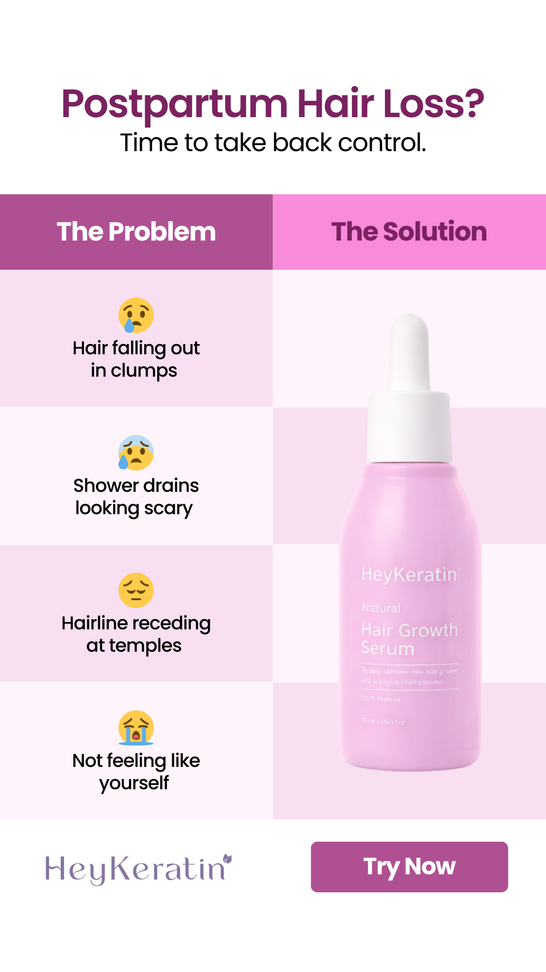 Hey Keratin Facebook ad: Buy 1 Get 1 Free