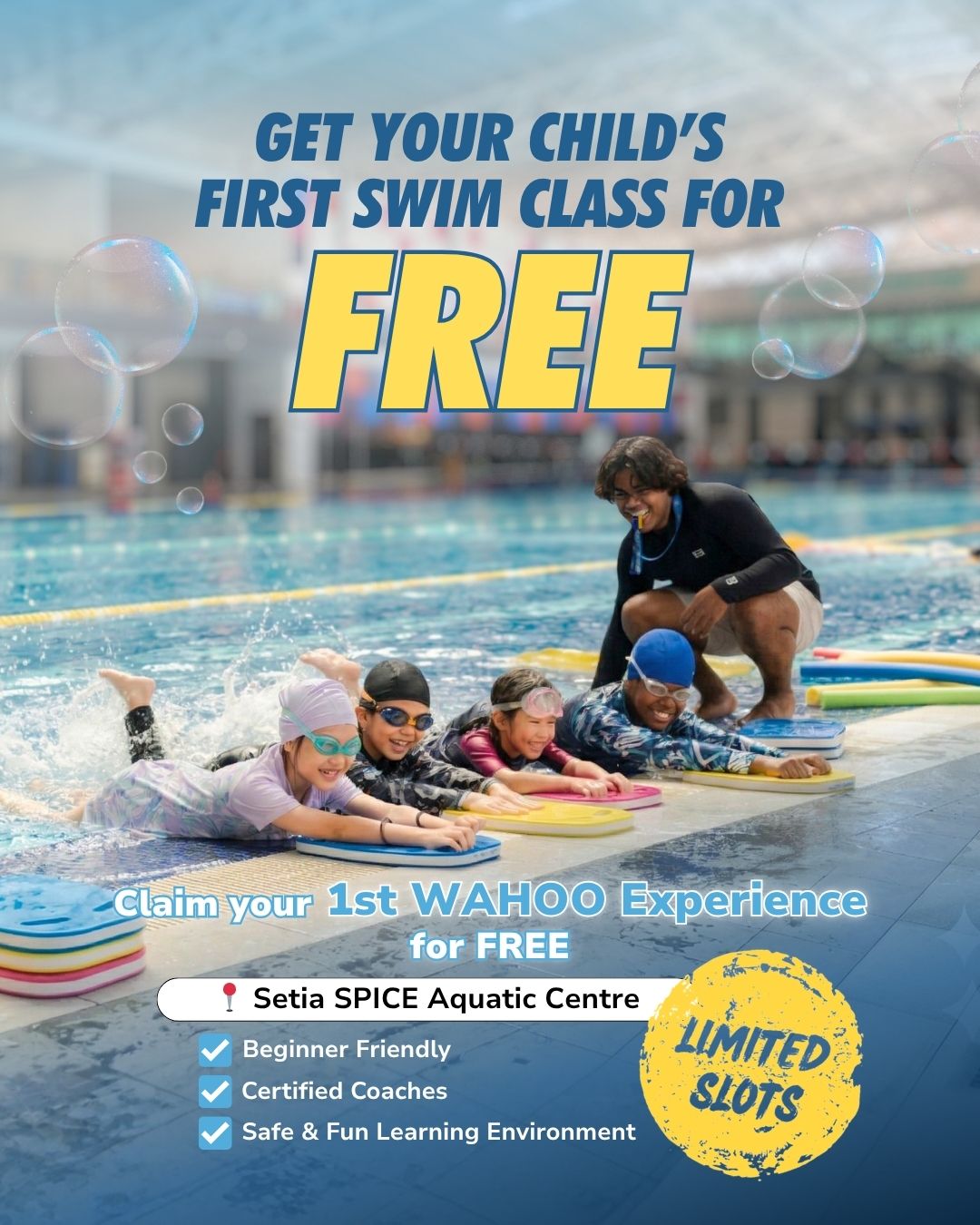 WAHOOSwimSchool Facebook ad: Chat in Messenger